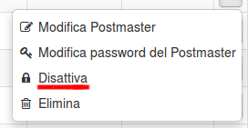 Disattivazione Dominio Email