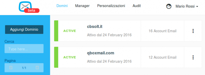 Attivazione del servizio Qbvault